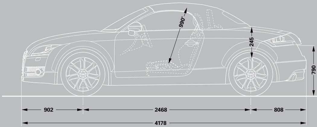 AUDI TT ROADSTER - TT Roadster dimensions - 2