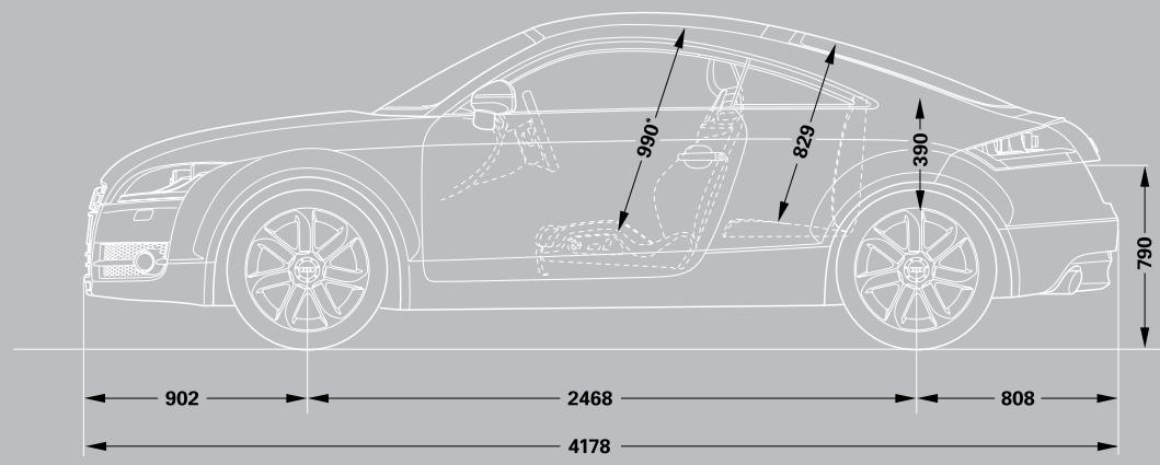 AUDI TT ROADSTER - TT Coupe dimensions - 2