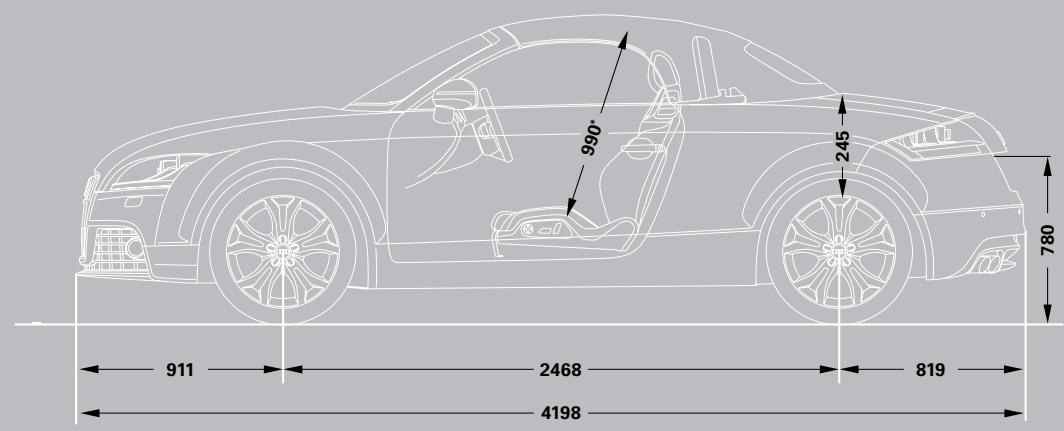AUDI TT ROADSTER - TTS Roadster dimensions - 2