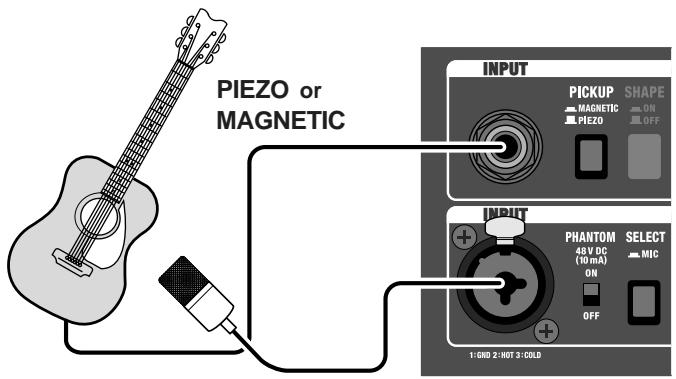 ROLAND AC-60 - When Using a Mic and a Pickup - 1