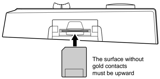 The surface without gold contacts must be upward