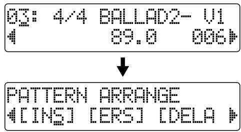 03: 4/4 BALLAD2- V1 4 89.0 006> ↓ PATTERN ARRANGE 4[INS] [ERS] [DELA]