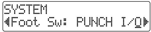 SYSTEM #Foot Sw: PUNCH I/Q