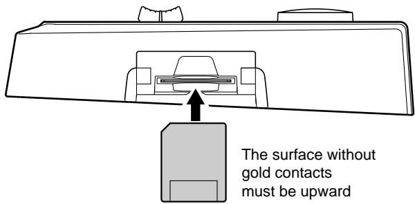 The surface without gold contacts must be upward