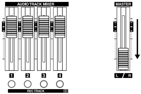 AUDIO TRACK MIXER 1 2 3 4 RECTRACK MASTER L / R