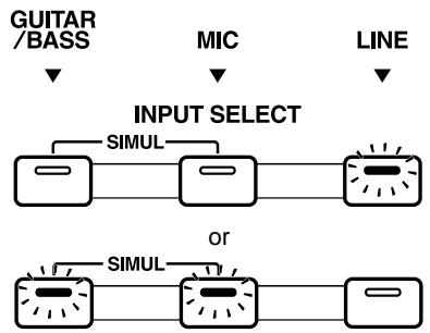 ROLAND BR-532 - If INPUT SELECT [LINE] or [SIMUL] are lit - 1