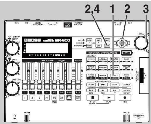ROLAND BR-600 - Selecting a demo song (Song Select) - 1