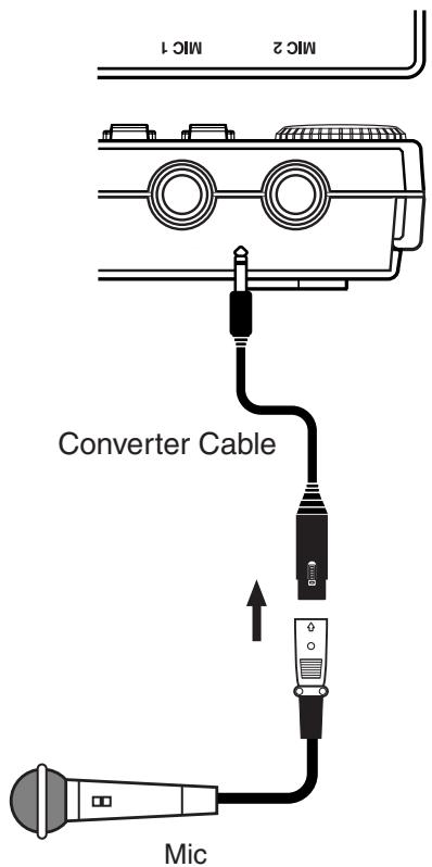 ROLAND BR-600 - Using a Mic Converter Cable - 1
