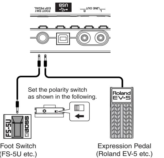 ROLAND BR-600 - Using a Foot Switch or Expression Pedal - 1