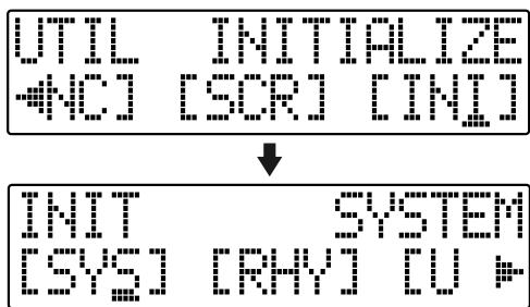 ROLAND BR-600 - Press CURSOR [ ] [ ] to move the cursor to "INI," and press [ENTER]. - 1