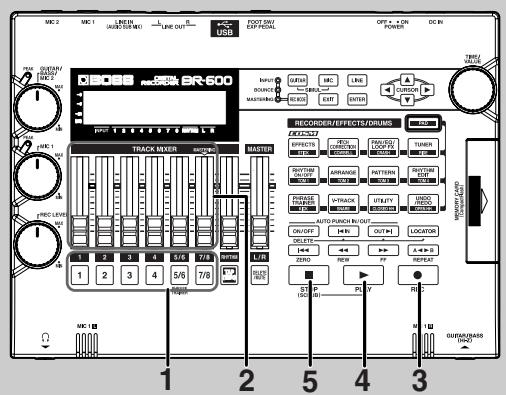 ROLAND BR-600 - Silencing the sound of specific tracks (Track Mute) - 2