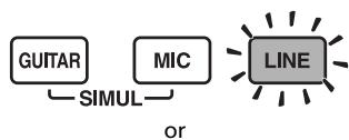 ROLAND BR-600 - If INPUT SELECT [LINE] or [SIMUL] are lit - 1