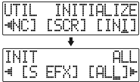 ROLAND BR-600 - Press CURSOR [ ] [ ] to move the cursor to "INI," and press [ENTER]. - 1