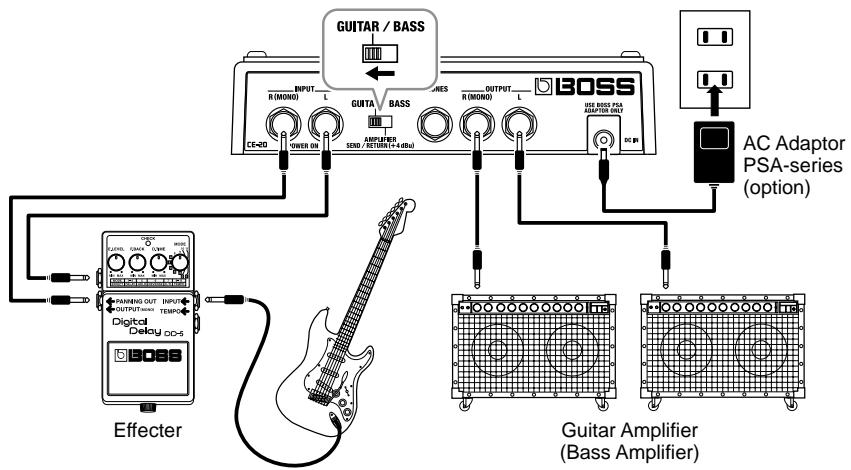 ROLAND CE-20 - Connecting the Stereo Output and the Effects Processor - 1