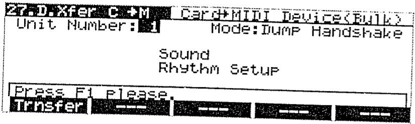 ROLAND D-70 - Exécution du transfert de données - 1