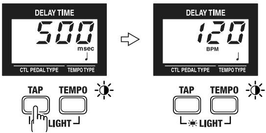 ROLAND DD-20 - Indicating the BPM in the Delay Time Display - 1