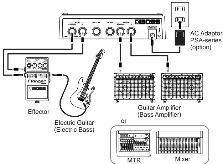 ROLAND DD-20 - Connecting the Stereo Output and the Effects Processor - 1