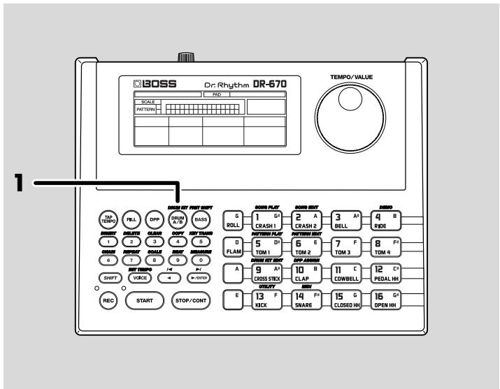 ROLAND DR-670 - Playing Different Sounds (Switching Pad Drum Banks) - 1
