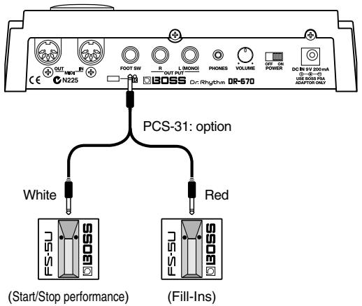 ROLAND DR-670 - Using the Foot Switches - 1