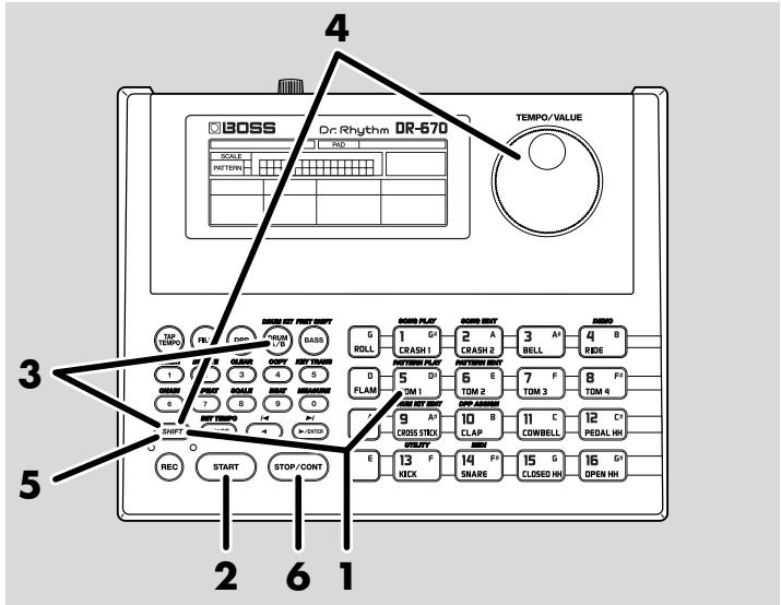 ROLAND DR-670 - Playing a Pattern Using a Different Sound (Switching Drum Kits) - 1