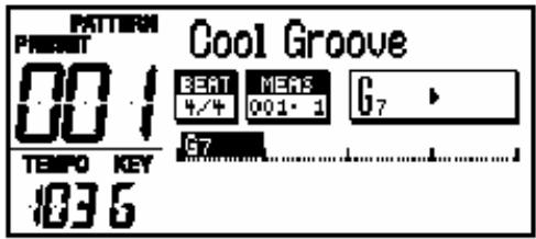 PATTERN PRESENT 001 COOL Groove BEAT 4/4 MEAS 001·1 G7 TEMP KEY 183.6