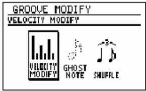 GROOVE MODIFY VELOCITY MODIFY VELOCITY MODIFY GHOST NOTE SHUFFLE