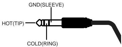 GND(SLEEVE) HOT(TIP) COLD(RING)