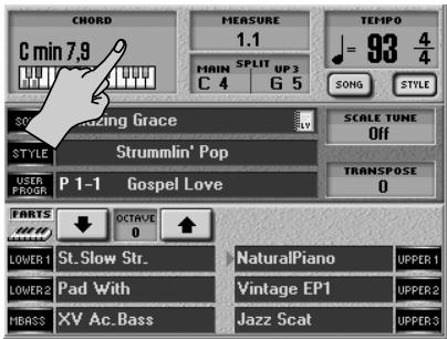 ROLAND E-80 - Chord recognition area (ZONE) - 1