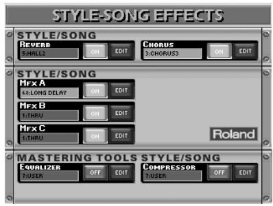 ROLAND E-80 - Using the multi-effects processors of the Style and Song instruments - 1