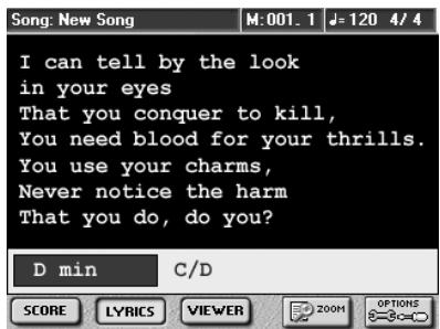 ROLAND E-80 - Displaying Lyrics and chord information - 2