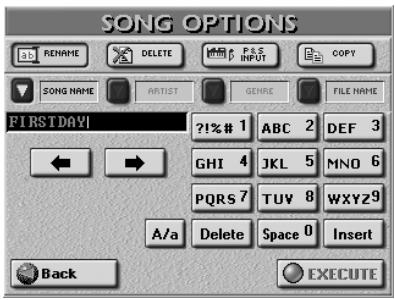 ROLAND E-80 - Press the OPTIONS field. - 1