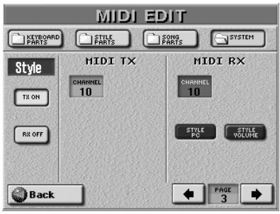 ROLAND E-80 - STYLE parameters - 1