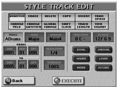 ROLAND E-80 - Style Track Edit functions - 2