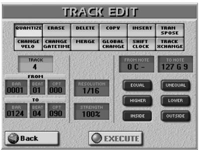 ROLAND E-80 - Editing one or several tracks (TRACK EDIT) - 1