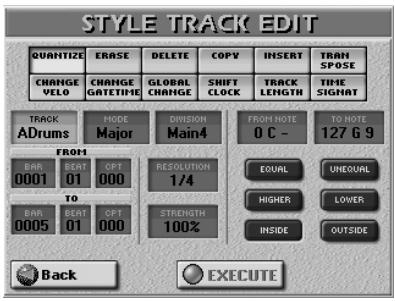 ROLAND E-80 - Style Track Edit functions - 3