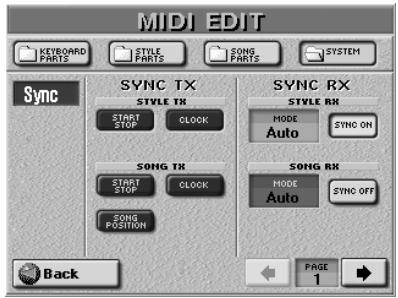 ROLAND E-80 - SYNC parameters - 1