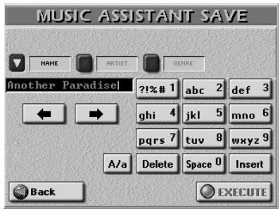 ROLAND E-80 - Saving a Music Assistant entry - 1
