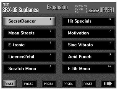 ROLAND E-80 - Selecting sounds from an SRX expansion board - 4