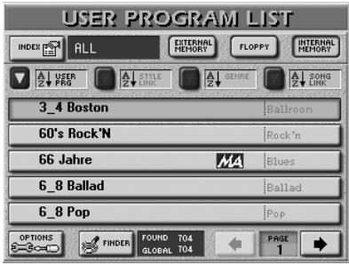 ROLAND E-80 - Editing User Program Finder information - 2