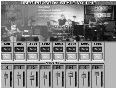 ROLAND E-80 - Volume and status of the Style parts - 1