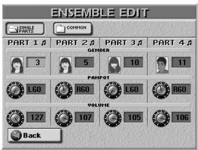ROLAND E-80 - Ensemble settings - 2