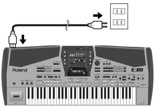 ROLAND E-80 - Switching on the E-80 - 1