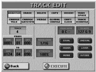 ROLAND E-80 - Editing one or several tracks (TRACK EDIT) - 2