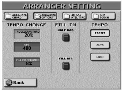 ROLAND E-80 - Tempo-related settings (Arranger Options) - 3