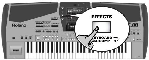 ROLAND E-80 - Editing the Keyboard effects processors - 1