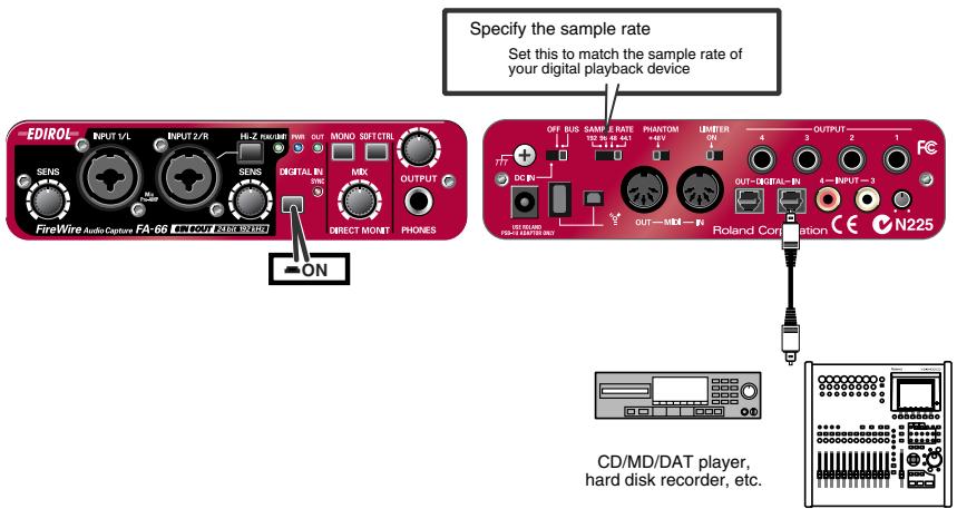 ROLAND FA-66 - Recording a digital signal - 1