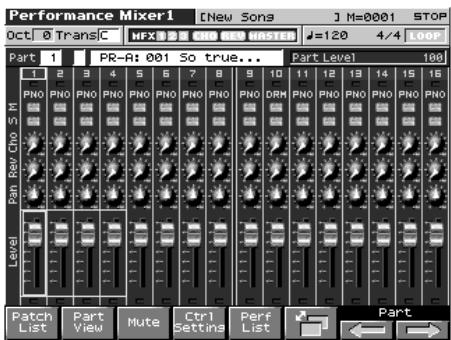 ROLAND FANTOM X8 - Appuyez sur performance [MIXER] - 1
