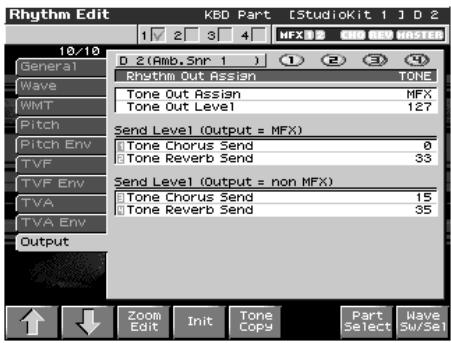 ROLAND FANTOM X8 - Paramétrages de sortie (output) - 1
