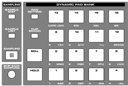 ROLAND FANTOM X8 - Utilisation des pads dans le choix des lettres - 1