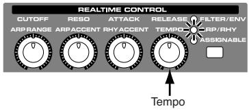 ROLAND FANTOM X8 - Utilisation d'un contrôleur pour modifier le tempo de lecture (playback tempo) - 1